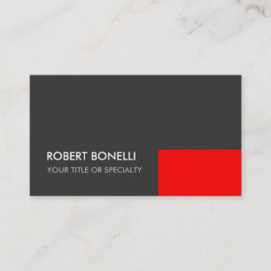 Standard Business Card Graue rote Elegante Standar Visitenkarte
