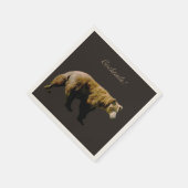 Standard Cocktail Serviette mit Grizzlybär (Ecke)