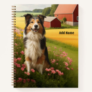 Standard Collie auf dem Bauernhof Notizbuch