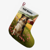Standard-Collie in der Landwirtschaft Großer Weihnachtsstrumpf (Vorderansicht (hängend))