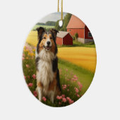 Standard-Collie in der Landwirtschaft Keramik Ornament (Rechts)