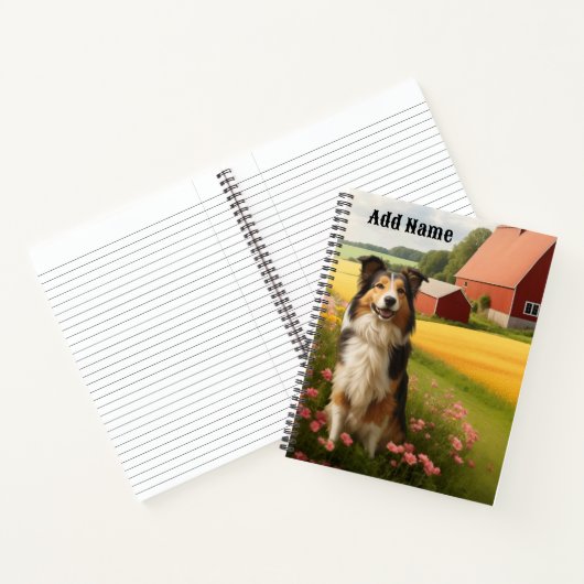 Standard-Collie in der Landwirtschaft Notizblock (Innenseite)