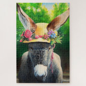 Standard-Donkey/Burro in Rose/daisy-Blume, dass Puzzle (Vertikal)
