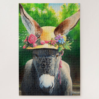 Standard-Donkey/Burro in Rose/daisy-Blume, dass Puzzle