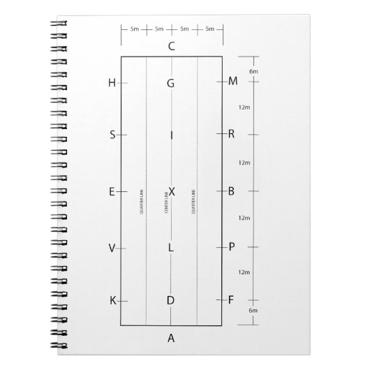 Standard Dressage Arena Template Wettbewerb Notizblock (Vorderseite)