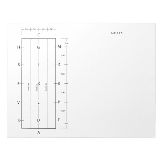 Standard Dressage Arena Template Wettbewerb Notizblock (Vorderseite)