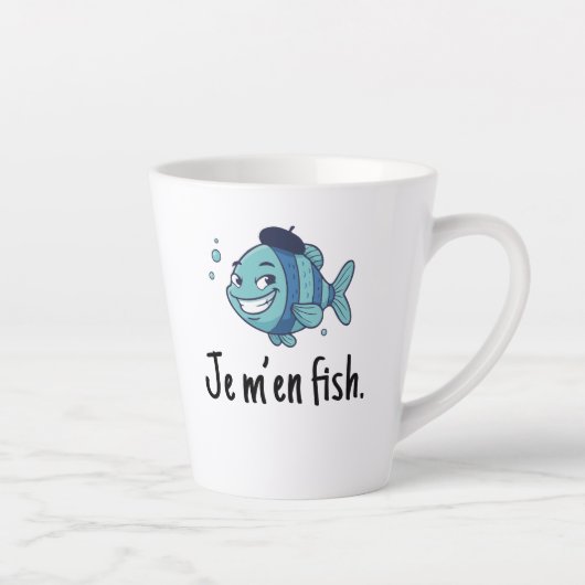 Standard Latte Mug - Je m'en fish Milchtasse (Rechts)