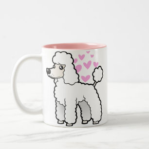 Standard-/Miniatur-/Spielzeug-Pudel-Liebe (Welpe Zweifarbige Tasse
