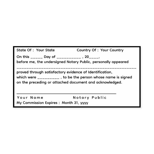 Standard Notary Public Recognition Briefmarke Permastempel (Design)