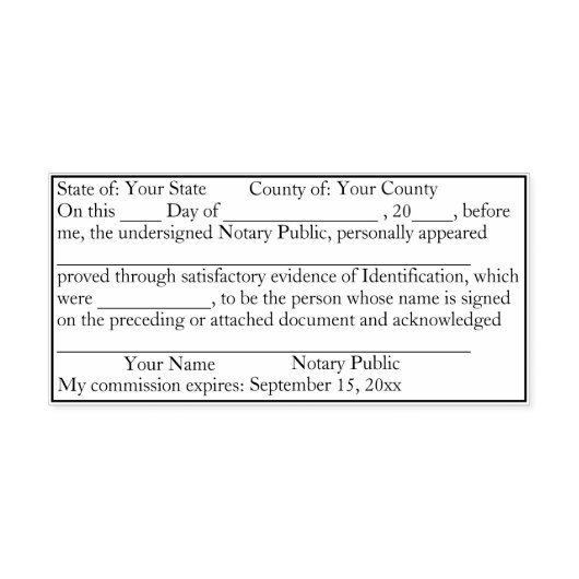 Standard Notary Public Recognition Custom Permastempel (Design)