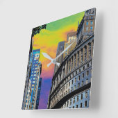 Standard Oil Gebäude New York City USA Poster Quadratische Wanduhr (Winkel)