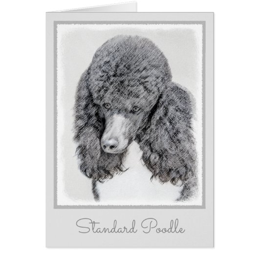 Standard Poodle Black Parti Painting - Dog Art (Vorne)
