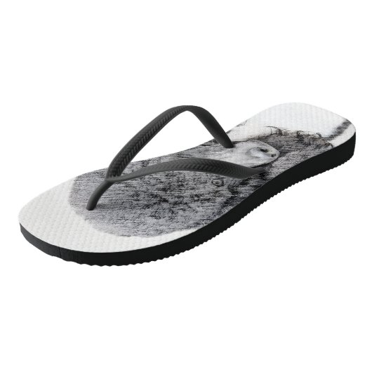 Standard Poodle Black Parti Painting - Dog Art Badesandalen (Schrägansicht)