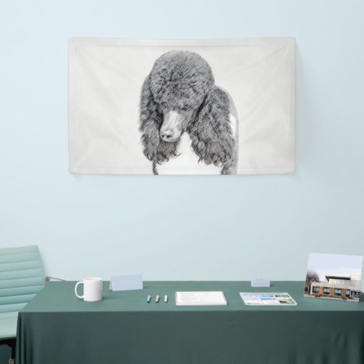 Standard Poodle Black Parti Painting - Dog Art Banner (Messeveranstaltung)
