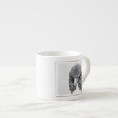 Standard Poodle Black Parti Painting - Dog Art Espressotasse (Vorderseite Rechts)