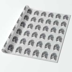 Standard Poodle Black Parti Painting - Dog Art Geschenkpapier