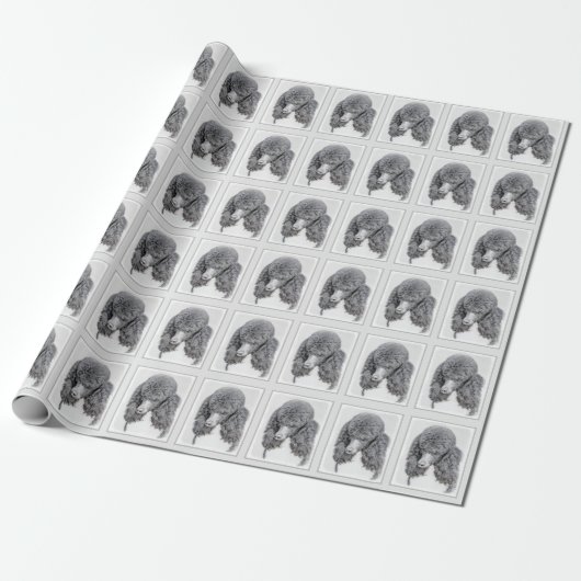 Standard Poodle Black Parti Painting - Dog Art Geschenkpapier (Ungerollt)