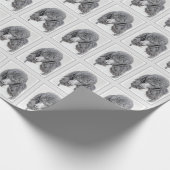Standard Poodle Black Parti Painting - Dog Art Geschenkpapier (Ecke)