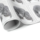 Standard Poodle Black Parti Painting - Dog Art Geschenkpapier (Rolleneckpunkt)