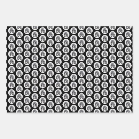 Standard Poodle Black Parti Painting - Dog Art Geschenkpapier Set (Vorderseite 3)