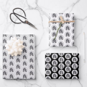 Standard Poodle Black Parti Painting - Dog Art Geschenkpapier Set