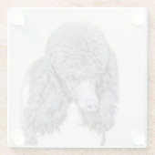 Standard Poodle Black Parti Painting - Dog Art Glasuntersetzer (Rückseite)