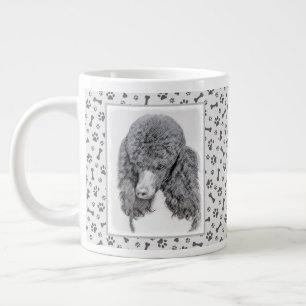 Standard Poodle Black Parti Painting - Dog Art Jumbo-Tasse