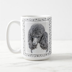 Standard Poodle Black Parti Painting - Dog Art Kaffeetasse