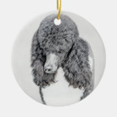 Standard Poodle Black Parti Painting - Dog Art Keramik Ornament (Vorne)