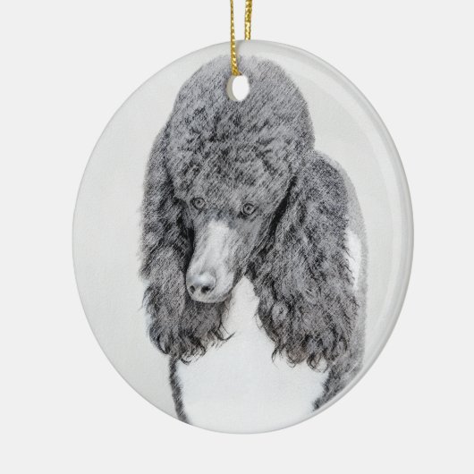 Standard Poodle Black Parti Painting - Dog Art Keramik Ornament (Links)