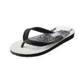 Standard Poodle Black Parti Painting - Dog Art Kinderbadesandalen (Schrägansicht)