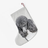 Standard Poodle Black Parti Painting - Dog Art Kleiner Weihnachtsstrumpf (Rückseite (Hängend))