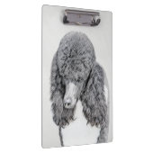 Standard Poodle Black Parti Painting - Dog Art Klemmbrett (Rechts)