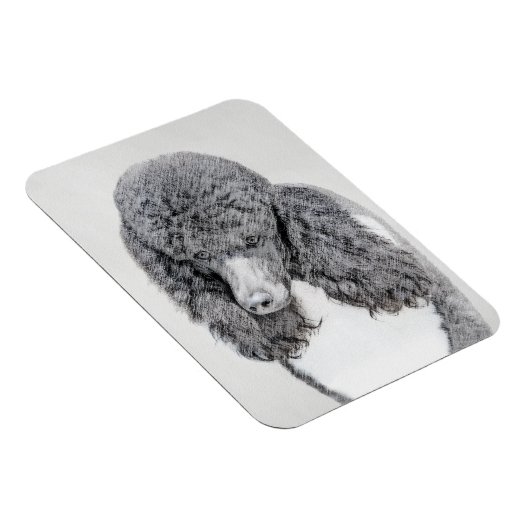 Standard Poodle Black Parti Painting - Dog Art Magnet (Rechte Seite)