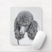 Standard Poodle Black Parti Painting - Dog Art Mousepad (Mit Mouse)