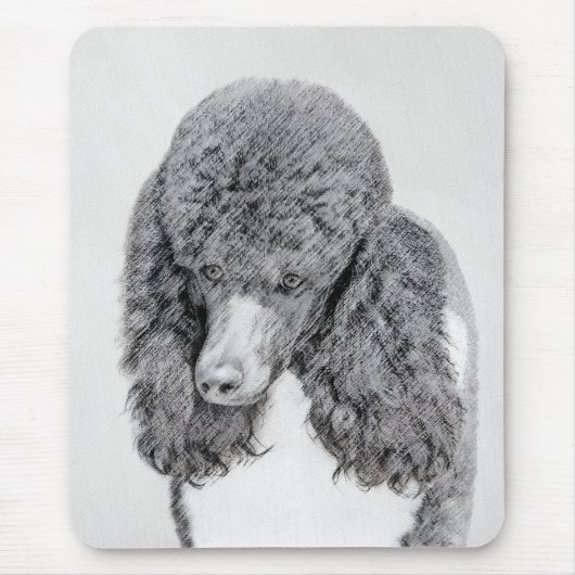 Standard Poodle Black Parti Painting - Dog Art Mousepad (Vorne)