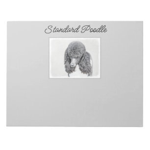 Standard Poodle Black Parti Painting - Dog Art not Notizblock