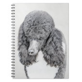 Standard Poodle Black Parti Painting - Dog Art Notizblock (Vorderseite)