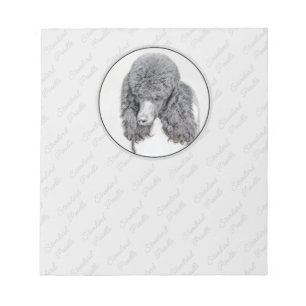 Standard Poodle Black Parti Painting - Dog Art Notizblock