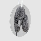 Standard Poodle Black Parti Painting - Dog Art Ornament (Vorderseite)