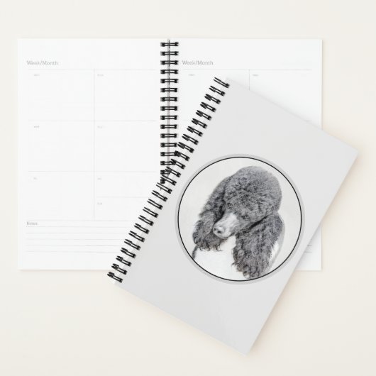 Standard Poodle Black Parti Painting - Dog Art Planer (Anzeige)