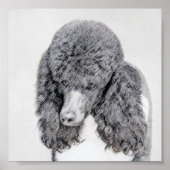 Standard Poodle Black Parti Painting - Dog Art Poster (Vorne)