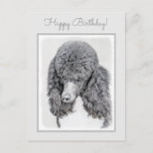 Standard Poodle Black Parti Painting - Dog Art Postkarte (Vorderseite)