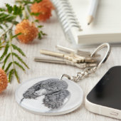 Standard Poodle Black Parti Painting - Dog Art Schlüsselanhänger (Vorderseite rechts)