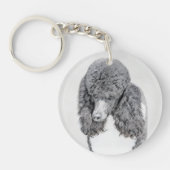Standard Poodle Black Parti Painting - Dog Art Schlüsselanhänger (Vorderseite)
