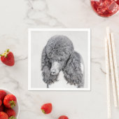 Standard Poodle Black Parti Painting - Dog Art Serviette (Beispiel)
