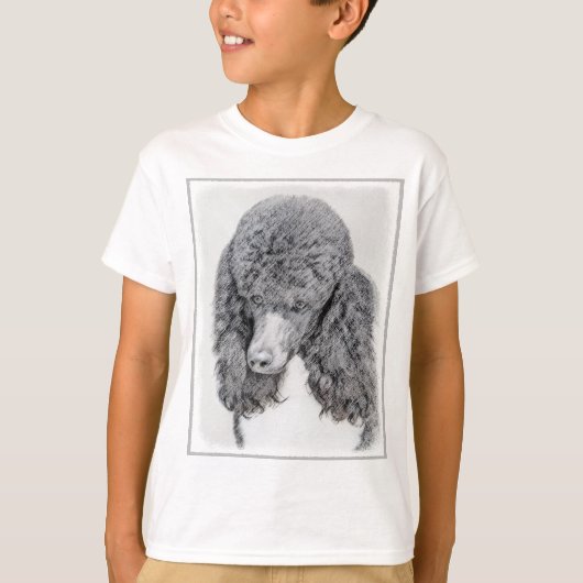 Standard Poodle Black Parti Painting - Dog Art T-Shirt (Vorderseite)
