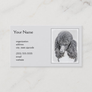 Standard Poodle Black Parti Painting - Dog Art Visitenkarte