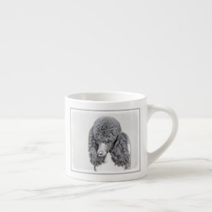 Standard Poodle Black Parti Painting - Hund Art Espressotasse