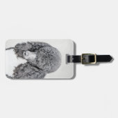 Standard Poodle Black Parti Painting - Hund Art Gepäckanhänger (Vorderseite horizontal)